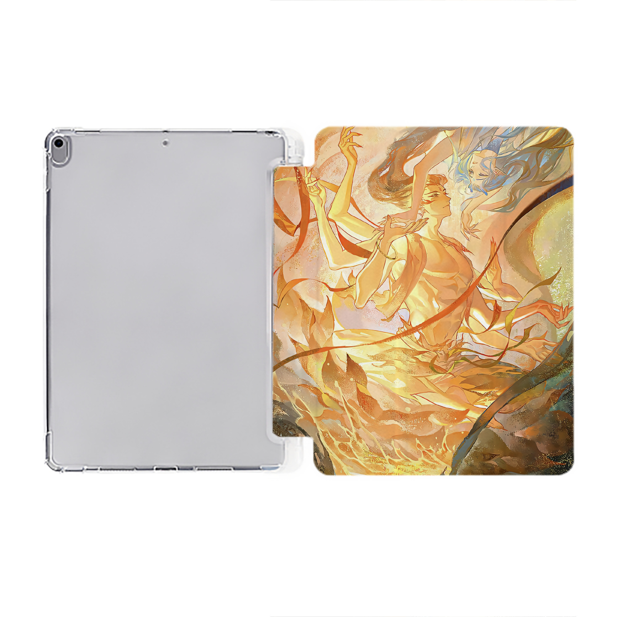 （画像用） Ne Zha 2 ナタ 魔童の大暴れ IPad ケース ペン収納付き 三つ折りスタンド PUレザー×シリコン 対応機種9.5/10.5/10.9インチ